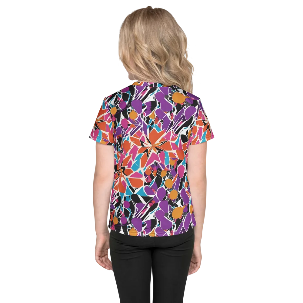 Kaleidoscope Grove on Kids Crew Neck T-Shirt — Back