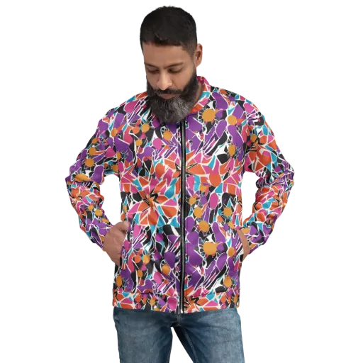 Kaleidoscope Grove on a Bomber Jacket