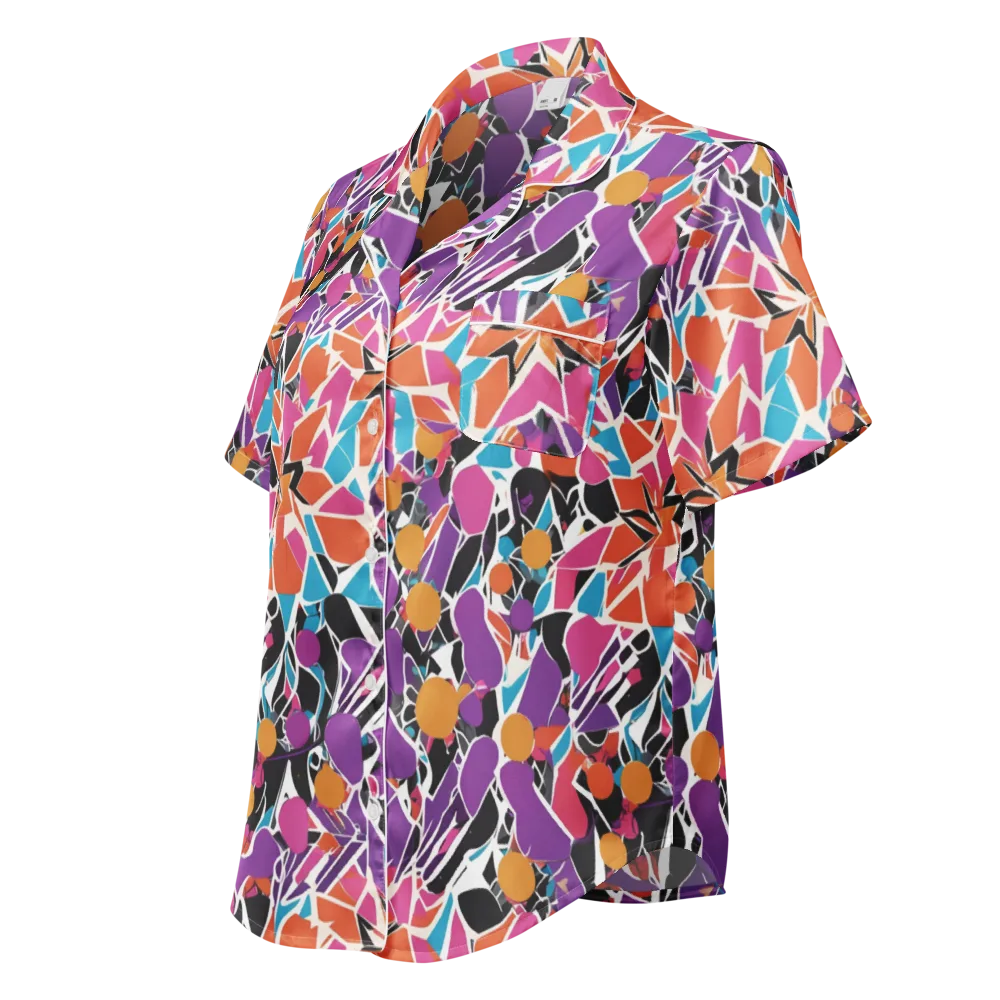 Kaleidoscope Grove on Women's Short Sleeve Pajama Top — Left Front