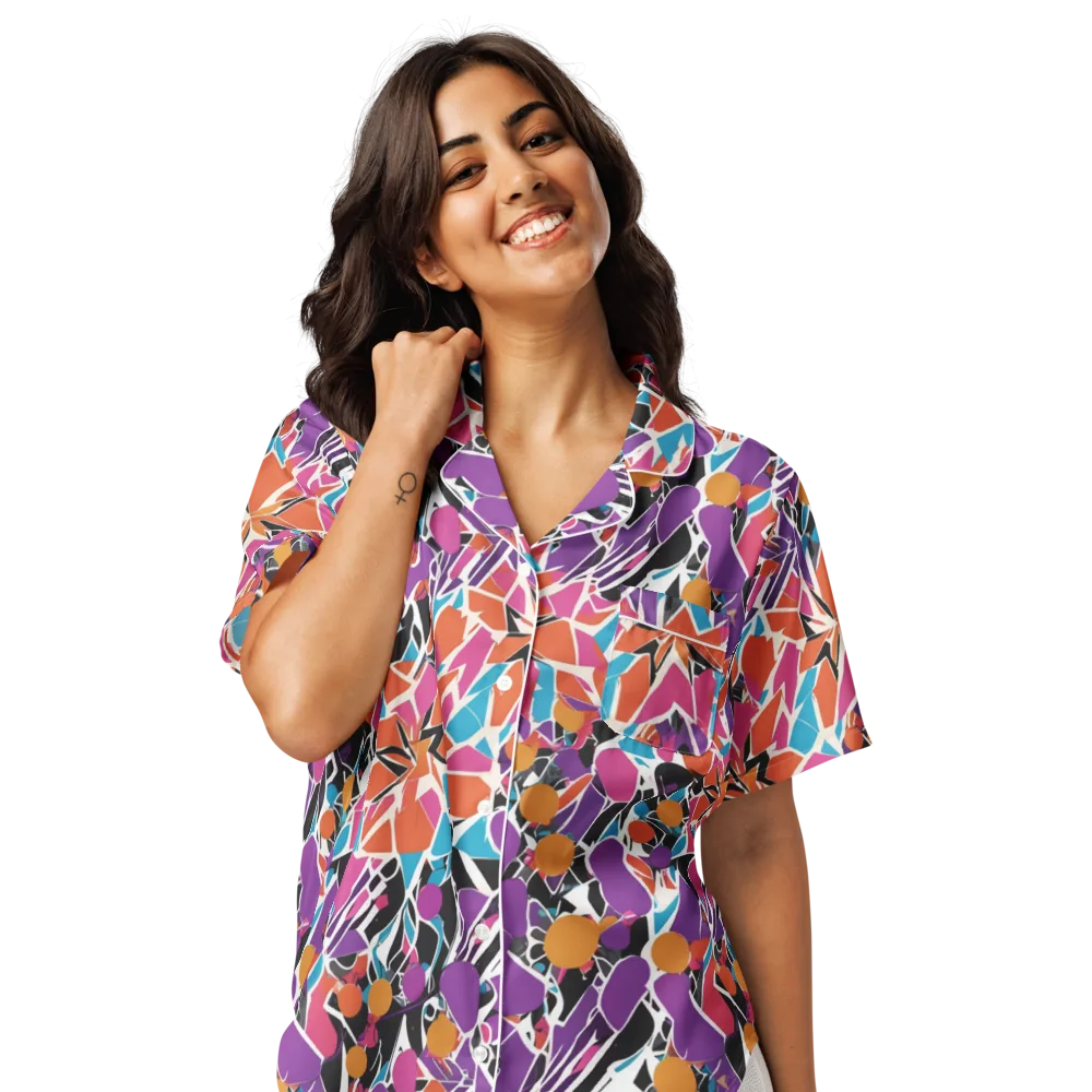 Kaleidoscope Grove on Women's Short Sleeve Pajama Top — Front