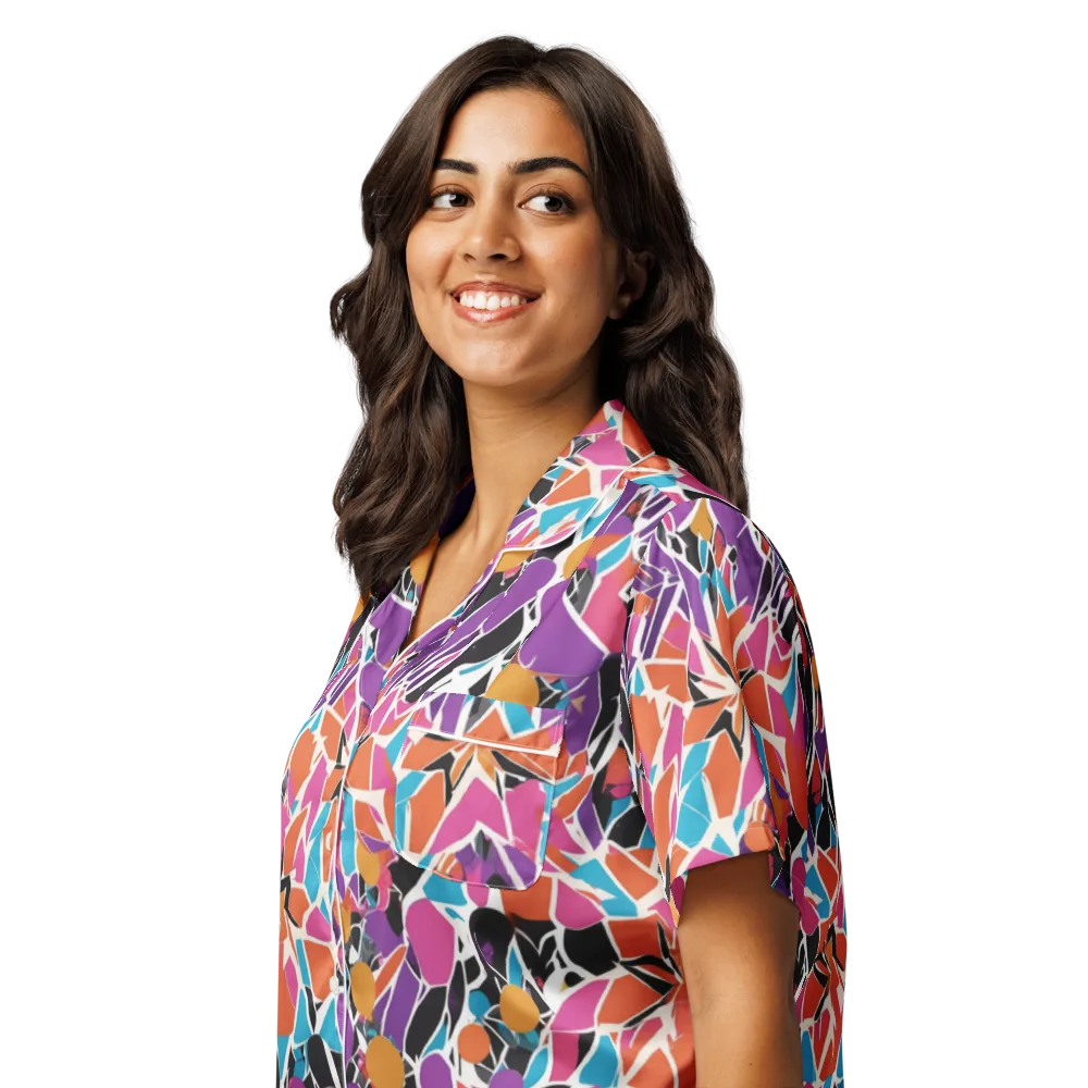 Kaleidoscope Grove on Women's Short Sleeve Pajama Top — Left Front