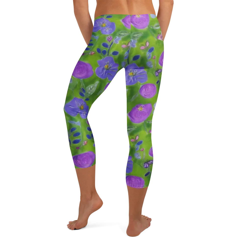 Garden Voltage on Capri Leggings — Back