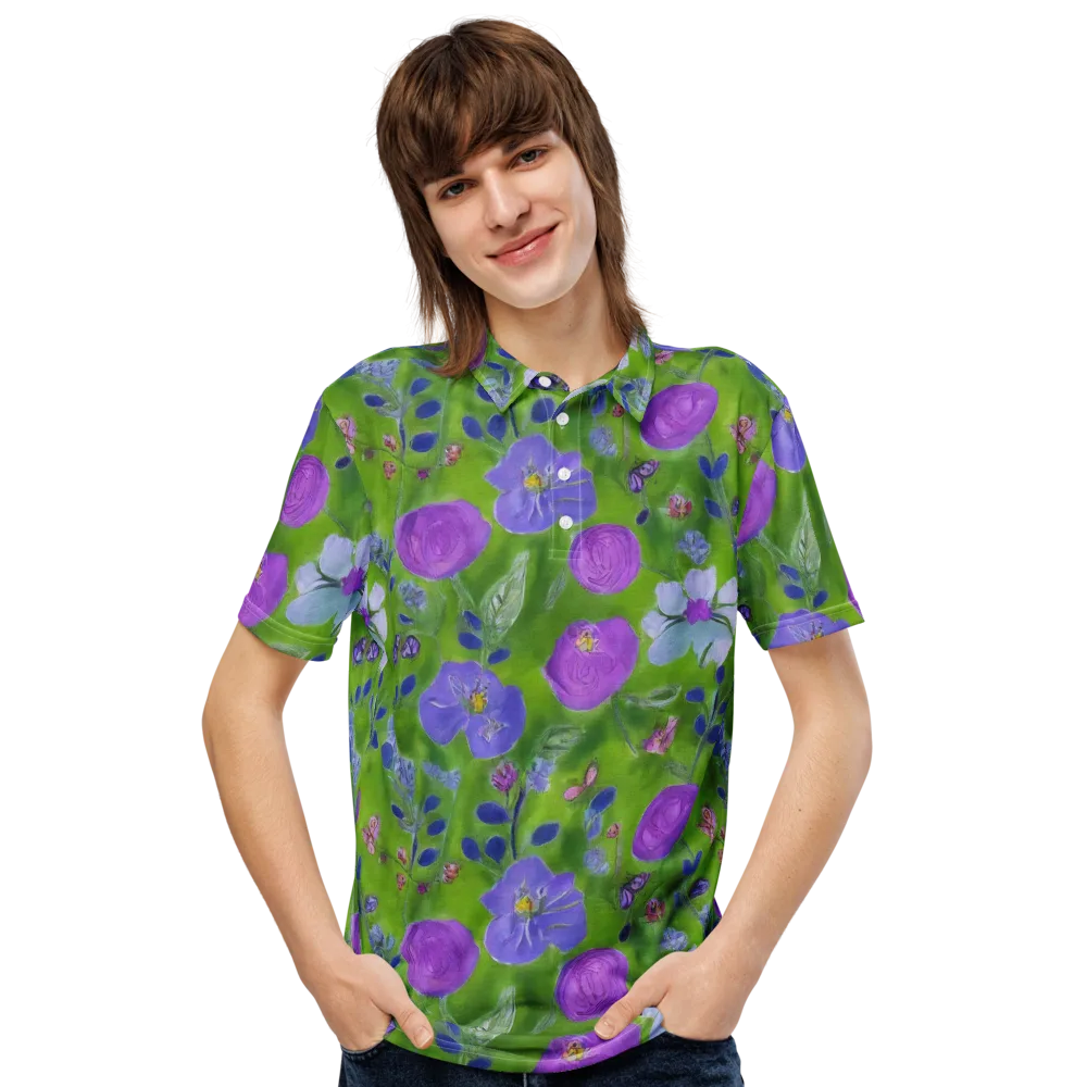Garden Voltage on Men's Slim Fit Polo Shirt — Front