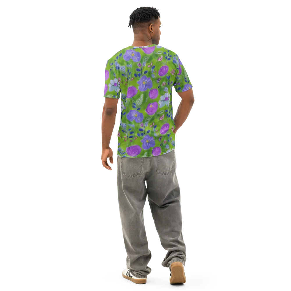 Garden Voltage on Men's Cotton Crew Neck T-Shirt — Back