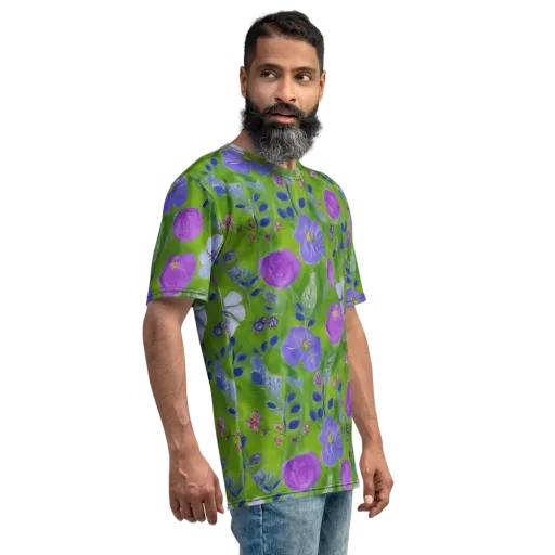 Garden Voltage on a Men's Crew Neck T-Shirt