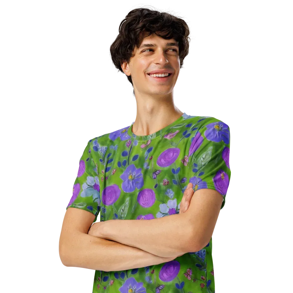 Garden Voltage on Men's Crew Neck T-Shirt — Left Front