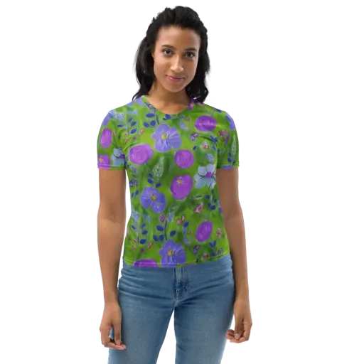 Garden Voltage on a Women's Crew Neck T-Shirt