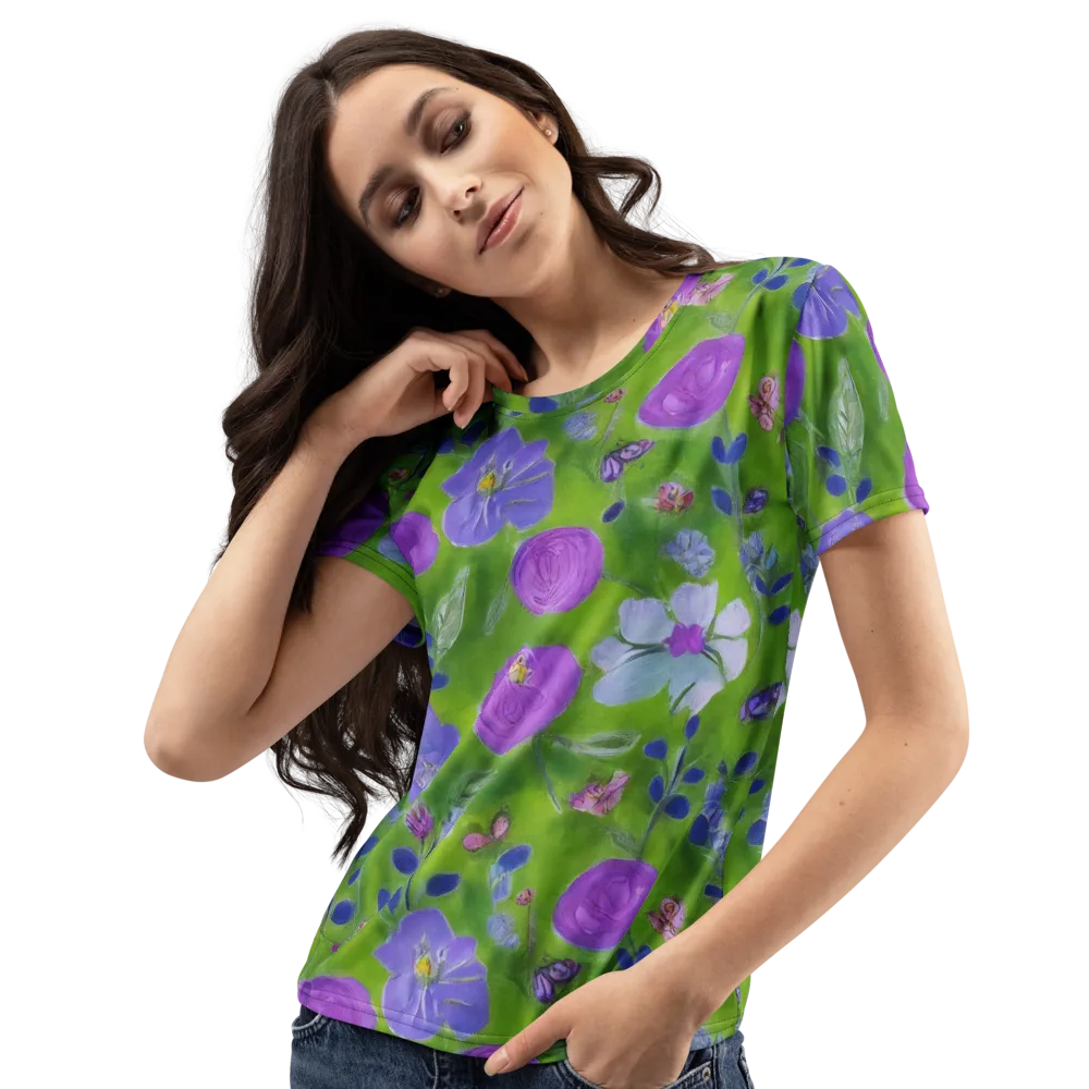 Garden Voltage on Women's Crew Neck T-Shirt — Left Front