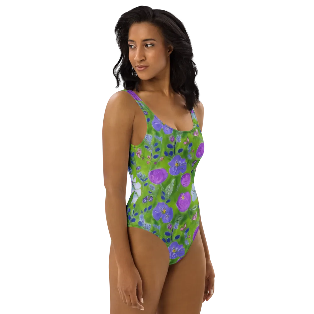 Garden Voltage on One-Piece Swimsuit — Right