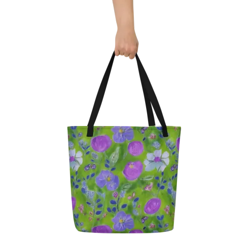 Garden Voltage on a Large Tote Bag W/ Pocket