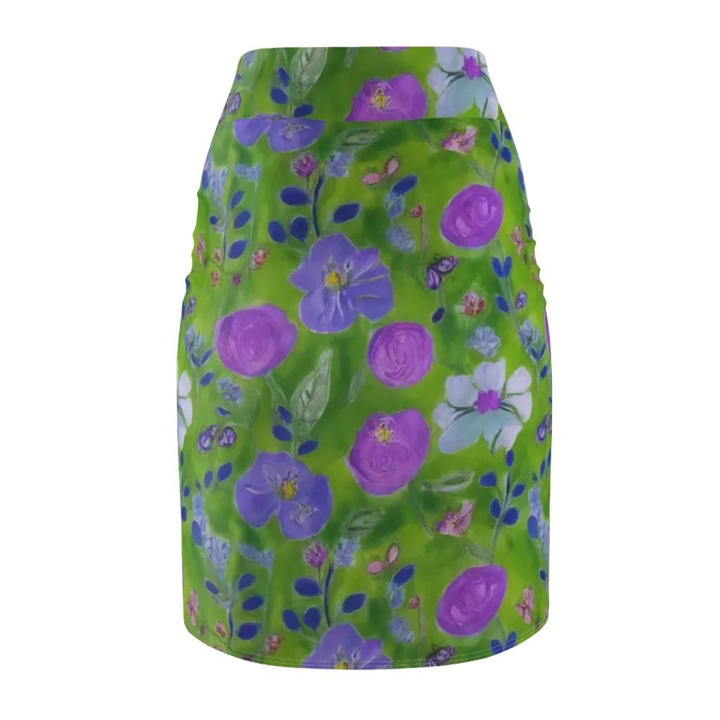 Garden Voltage on Pencil Skirt — Back