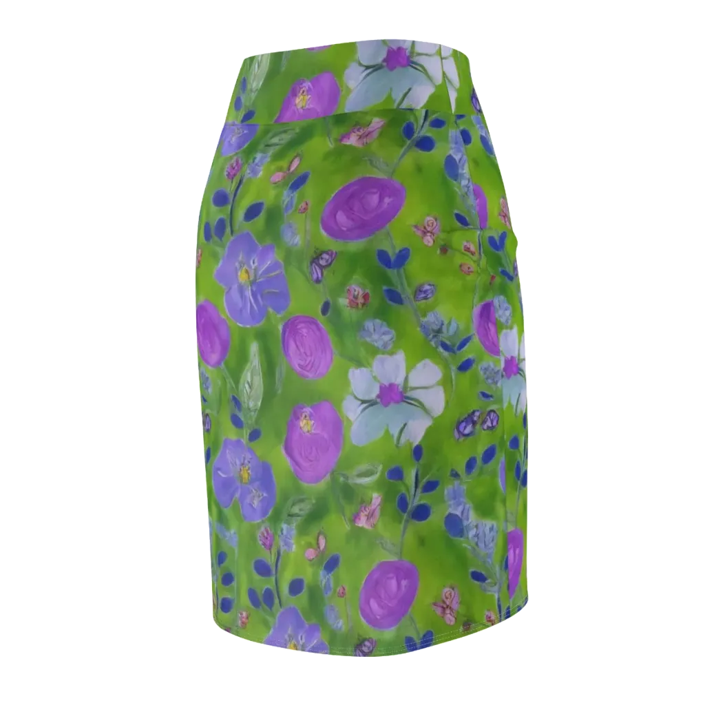 Garden Voltage on Pencil Skirt — Back Side