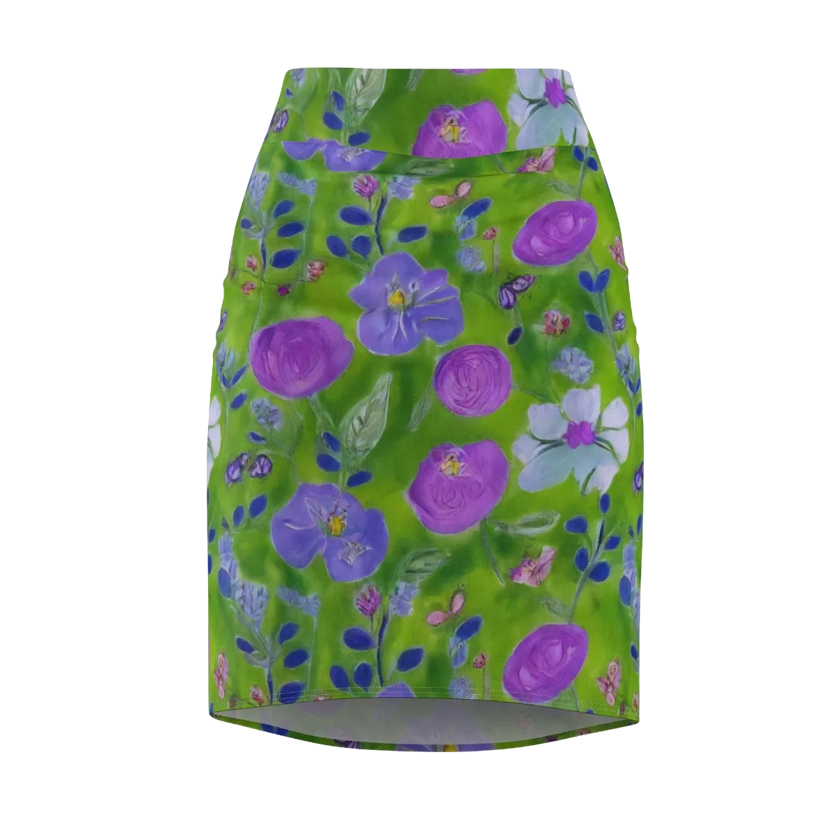 Garden Voltage on Pencil Skirt — Front