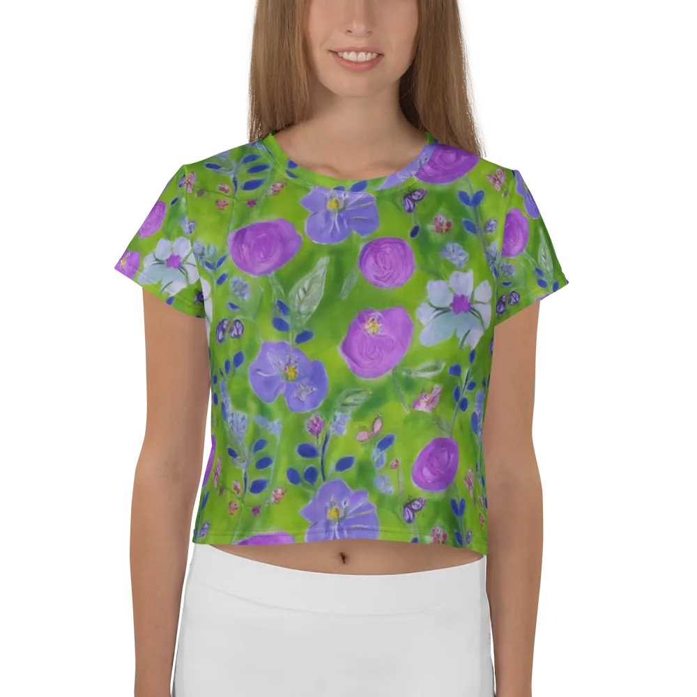 Garden Voltage on Crop Tee — Front