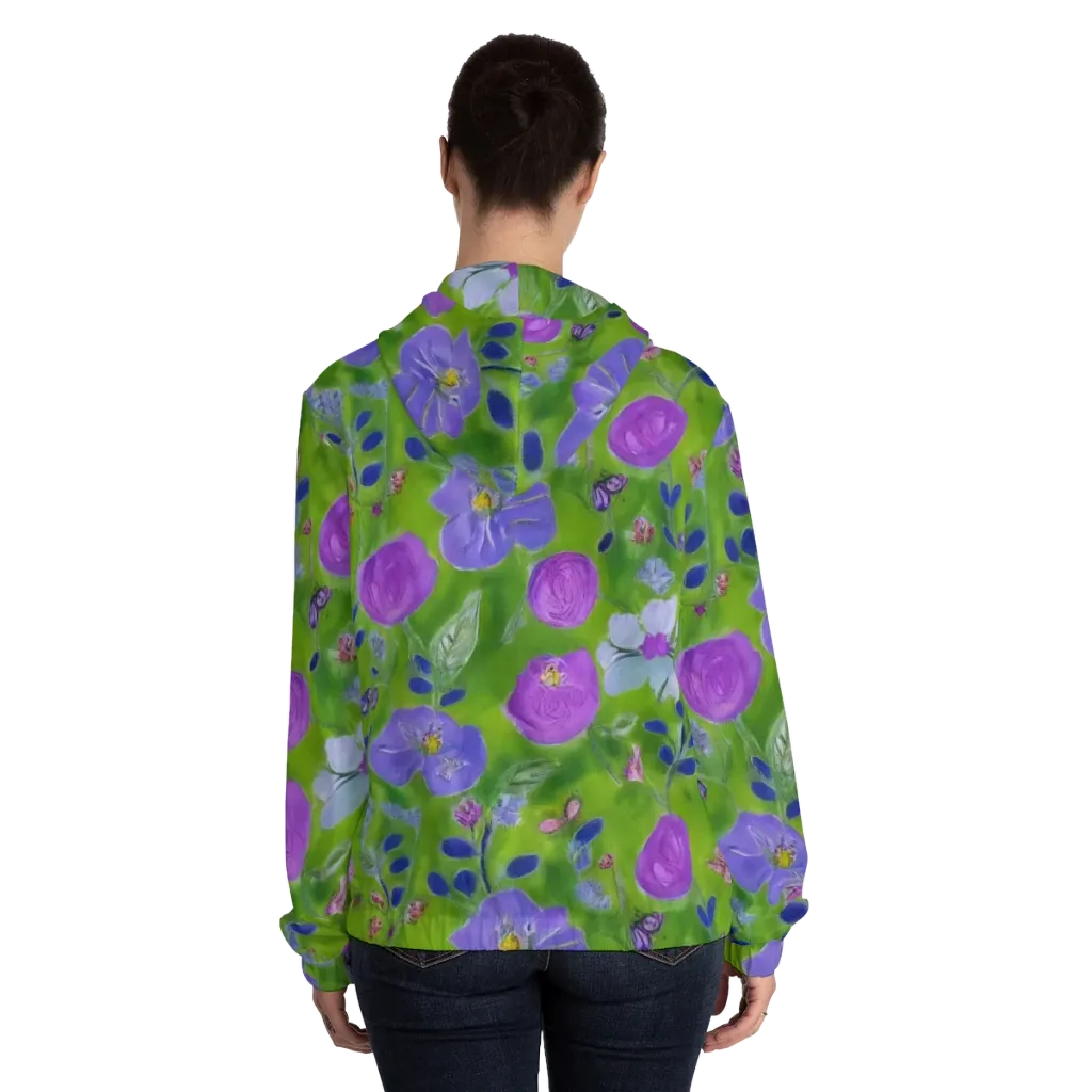 Garden Voltage on Women's Full-Zip Hoodie — Back On Person