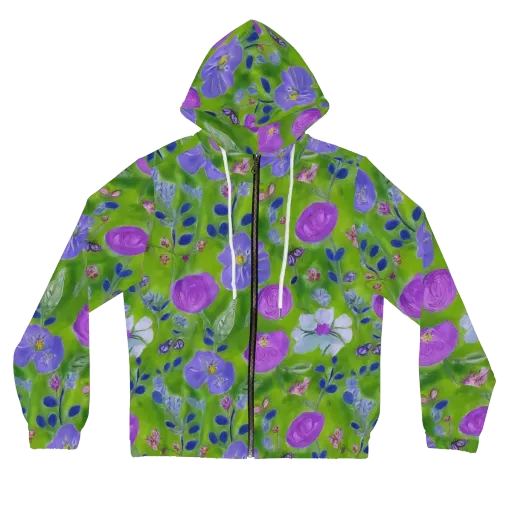 Garden Voltage on a Women's Full-Zip Hoodie