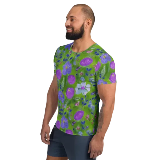 Garden Voltage on a Men's Athletic T-Shirt