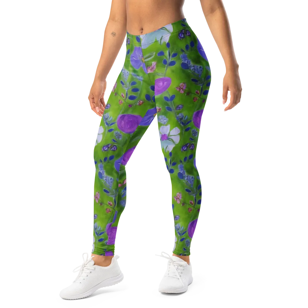 Garden Voltage on Leggings — Left Front