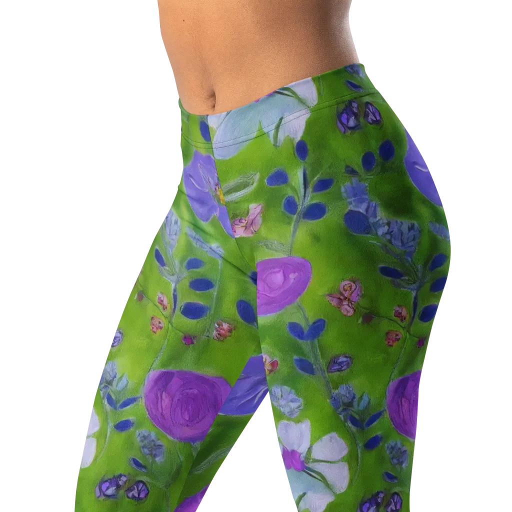Garden Voltage on Leggings — Left Front