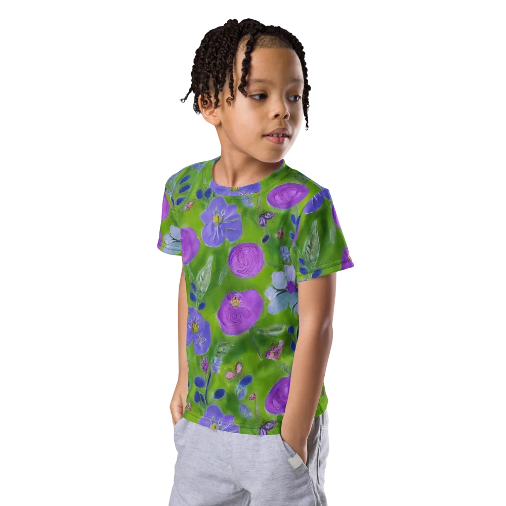 Garden Voltage on Kids Crew Neck T-Shirt — Left Front
