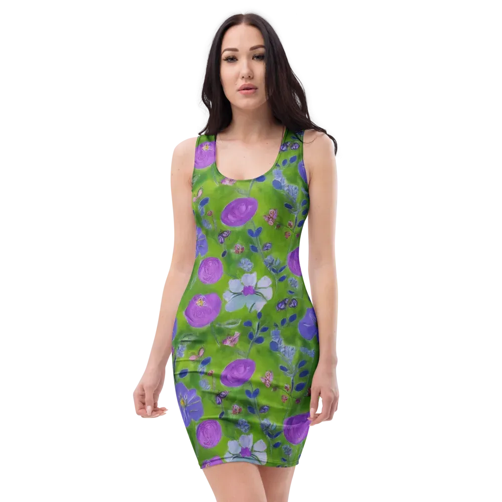 Garden Voltage on Bodycon Dress — Front