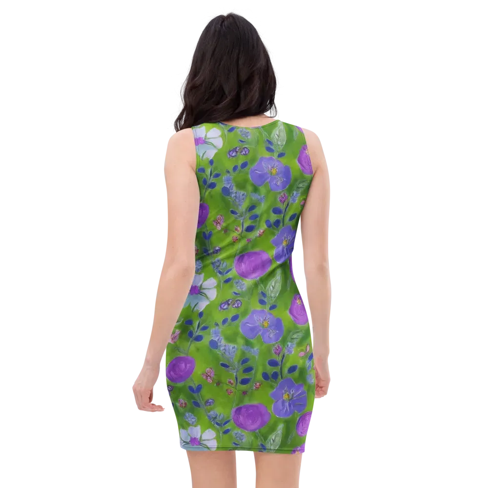 Garden Voltage on Bodycon Dress — Back