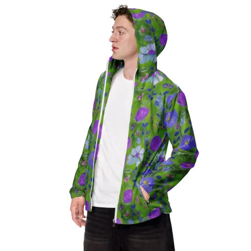 Garden Voltage on a Men's Windbreaker