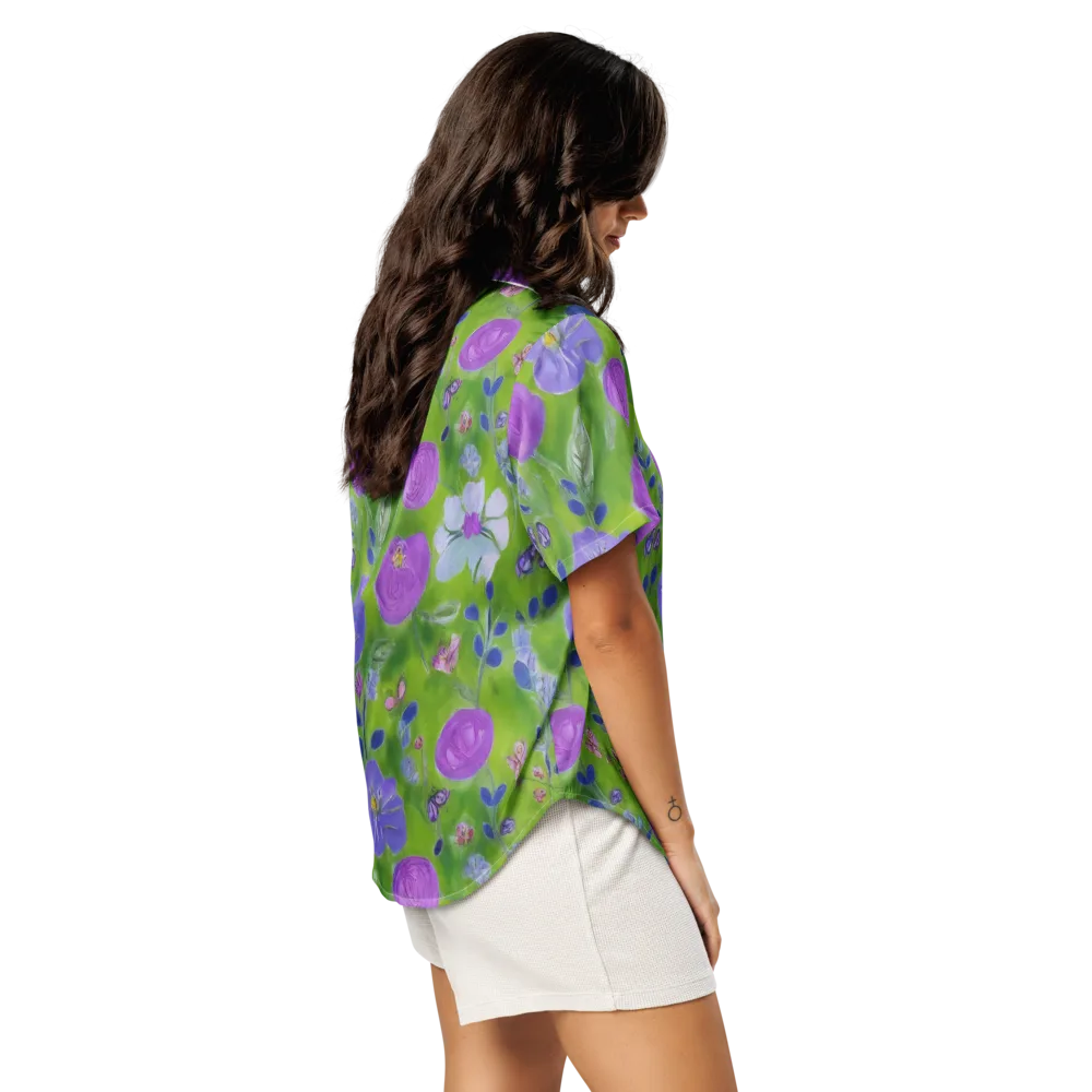 Garden Voltage on Women's Short Sleeve Pajama Top — Right Back