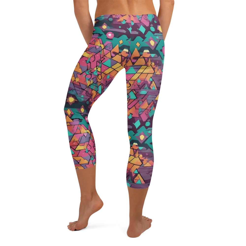 Prismatic Rumble on Capri Leggings — Back