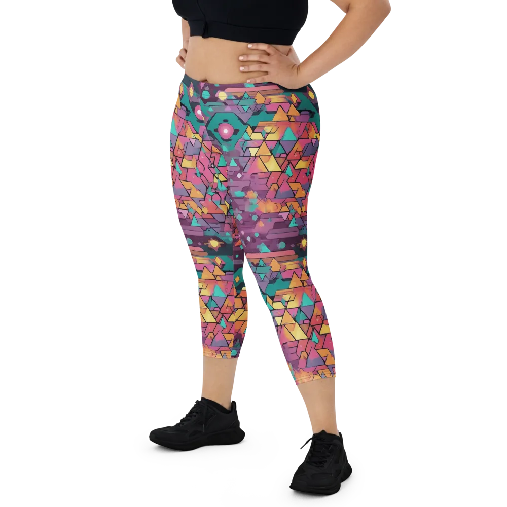 Prismatic Rumble on Capri Leggings — Front
