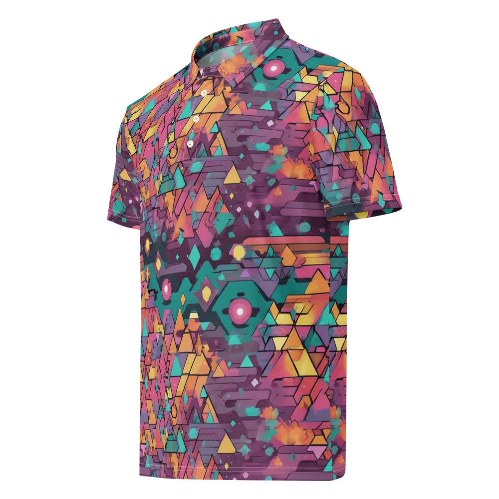 Prismatic Rumble on Men's Slim Fit Polo Shirt — Left Front