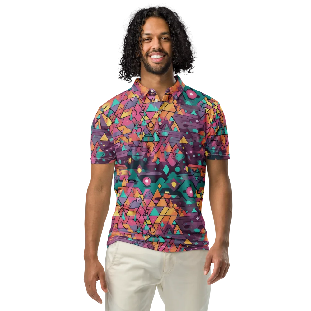 Prismatic Rumble on Men's Slim Fit Polo Shirt — Front
