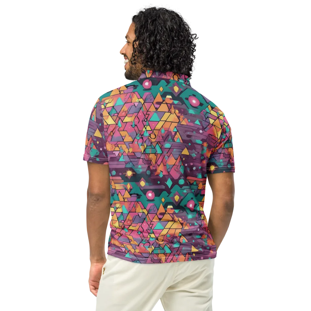 Prismatic Rumble on Men's Slim Fit Polo Shirt — Back
