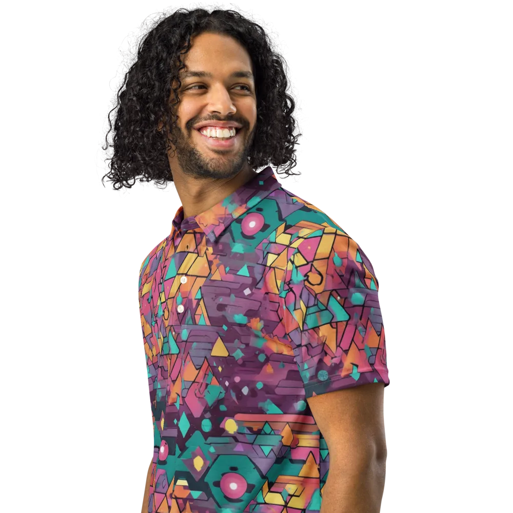Prismatic Rumble on Men's Slim Fit Polo Shirt — Left Front