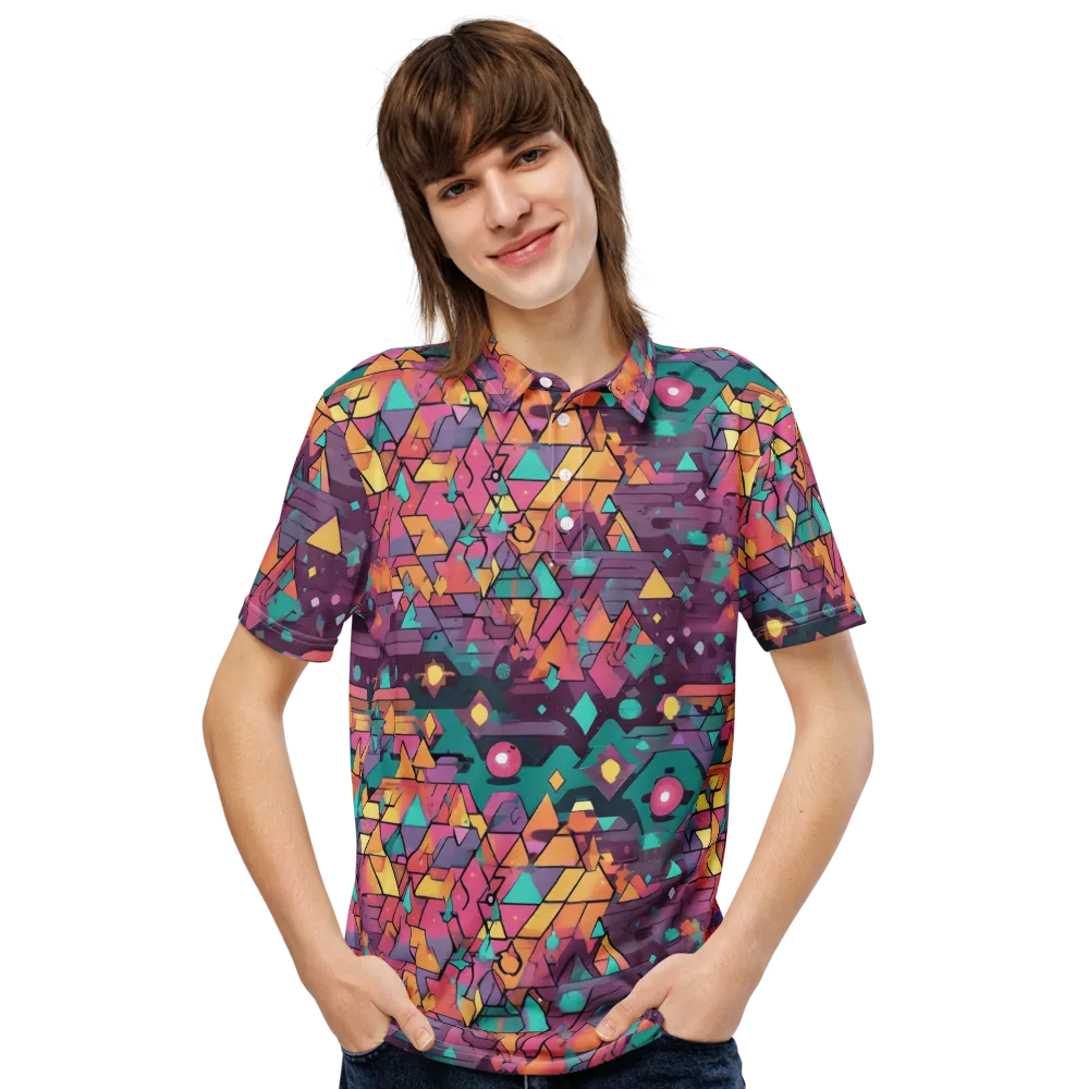 Prismatic Rumble on Men's Slim Fit Polo Shirt — Front