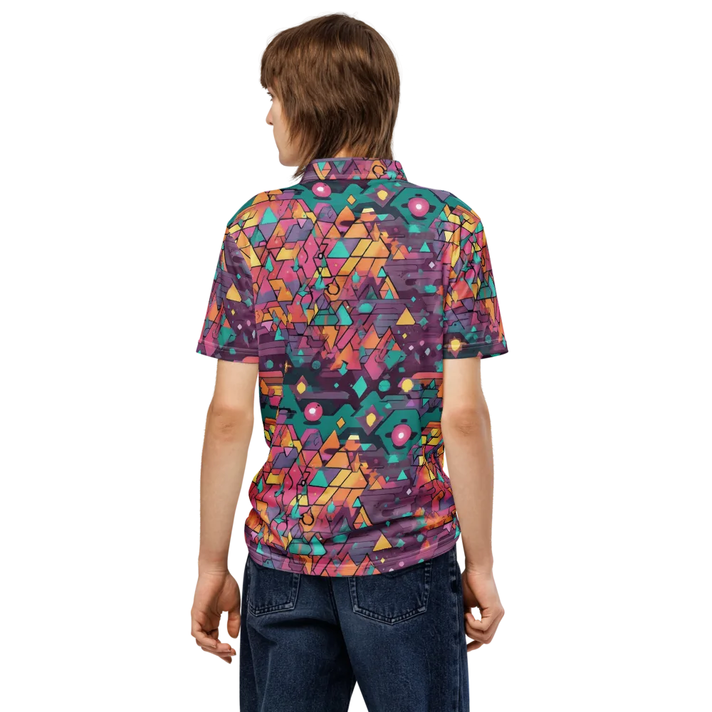 Prismatic Rumble on Men's Slim Fit Polo Shirt — Back