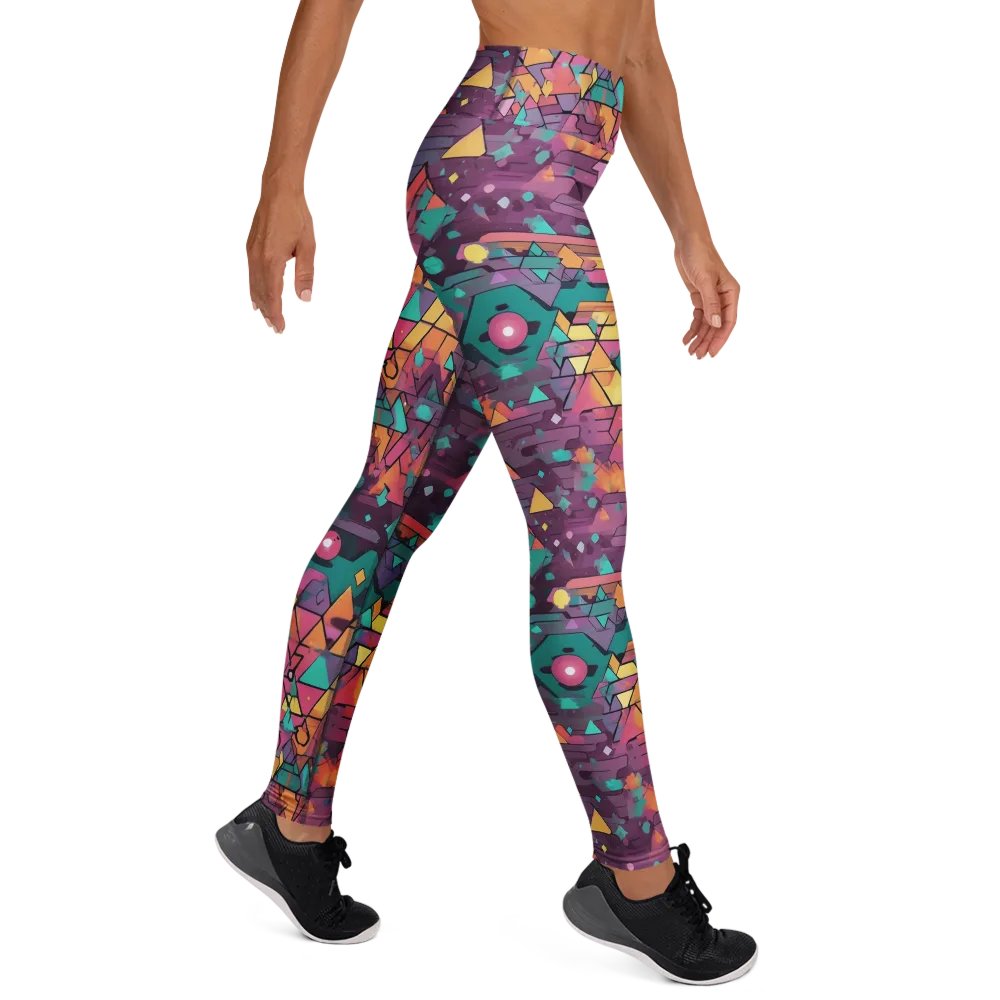 Prismatic Rumble on Yoga Leggings — Right