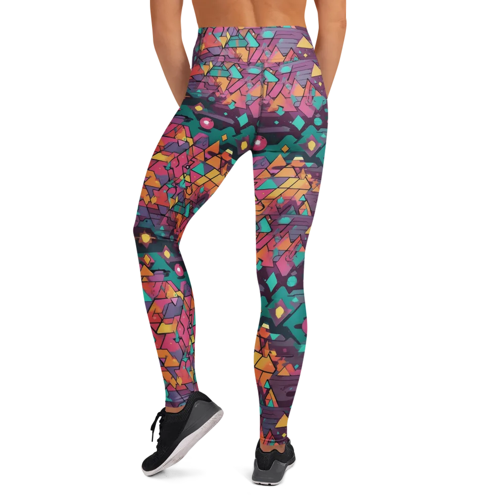 Prismatic Rumble on Yoga Leggings — Back