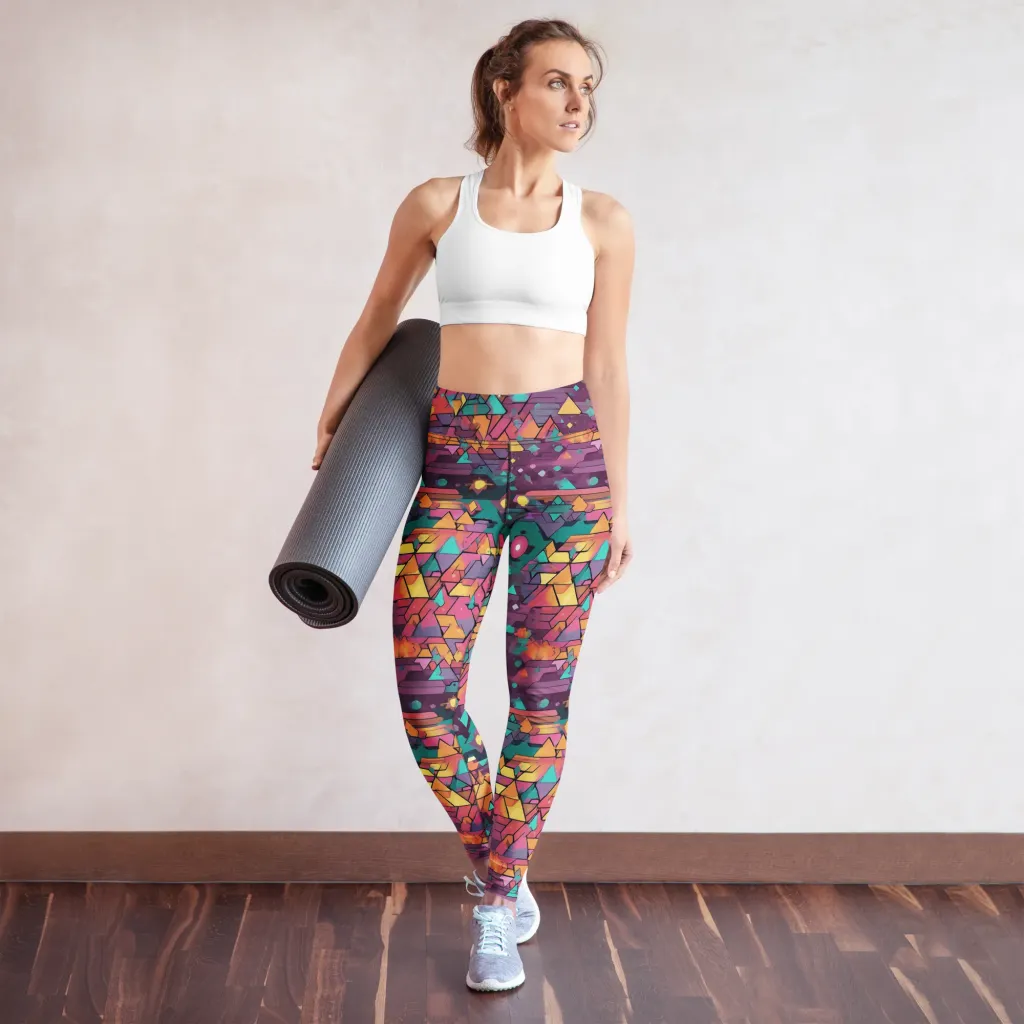 Prismatic Rumble on Yoga Leggings — Front