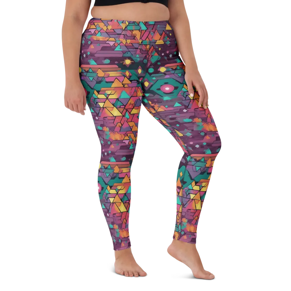Prismatic Rumble on Yoga Leggings — Front