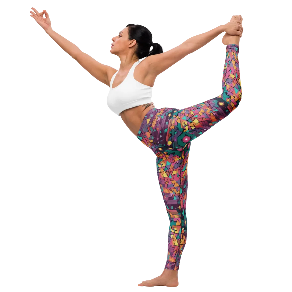 Prismatic Rumble on Yoga Leggings — Left