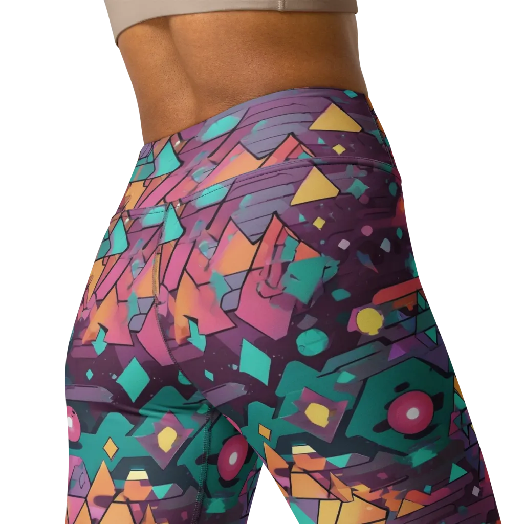 Prismatic Rumble on Yoga Leggings — Back
