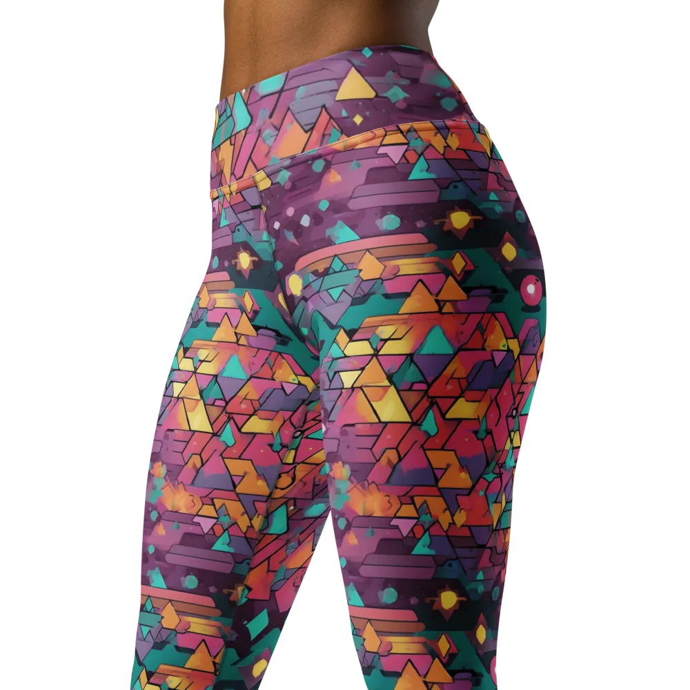 Prismatic Rumble on Yoga Leggings — Left Front