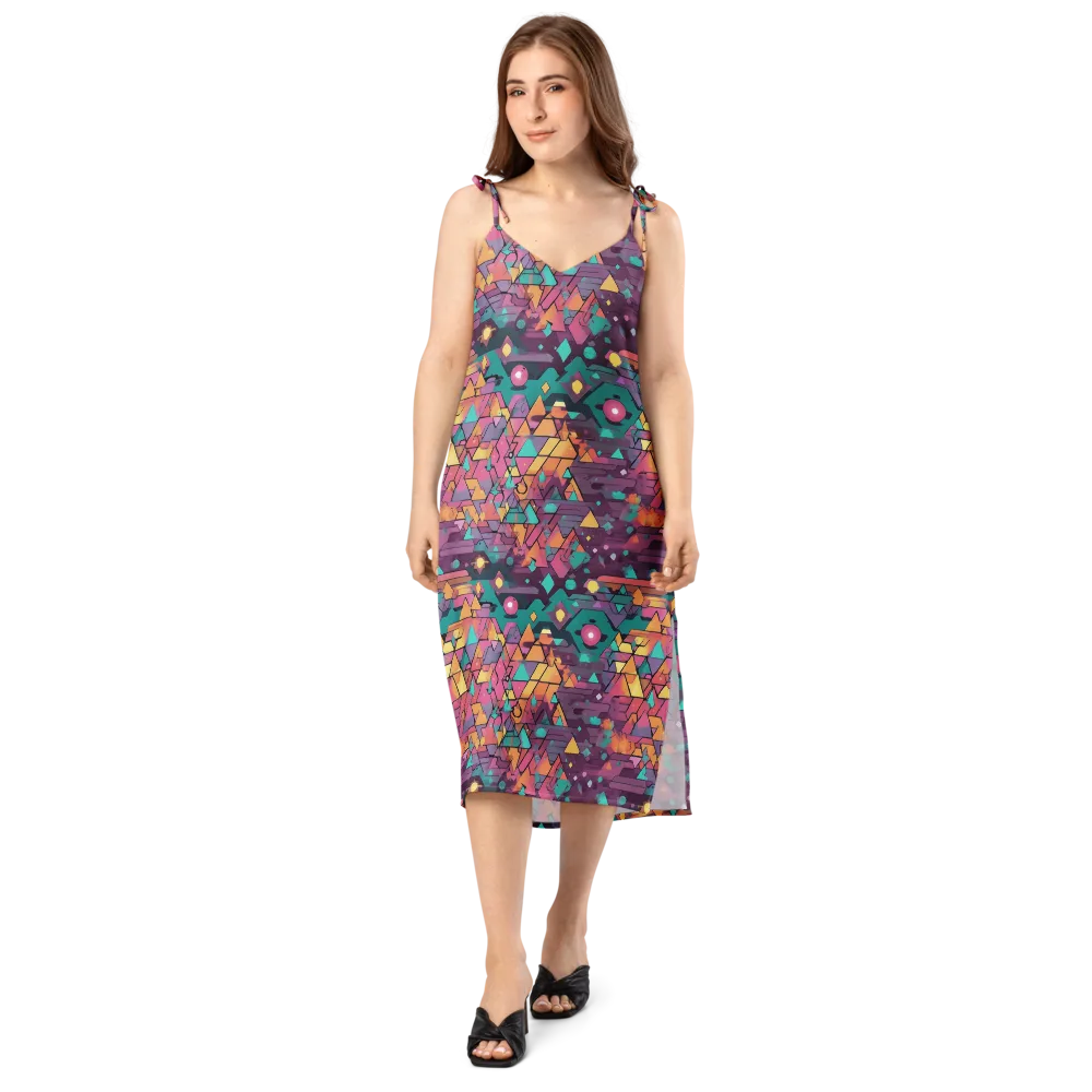 Prismatic Rumble on Slip Dress — Front