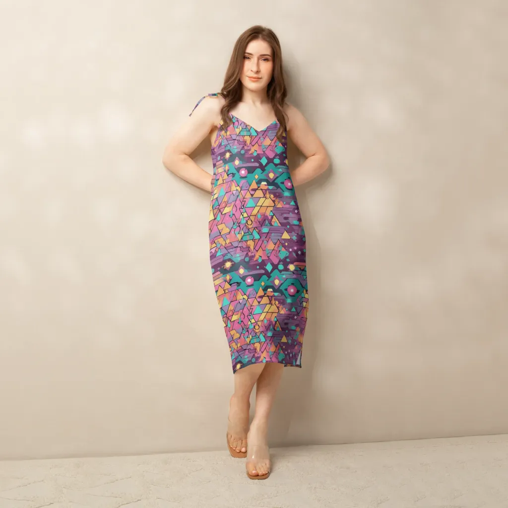 Prismatic Rumble on Slip Dress — Front