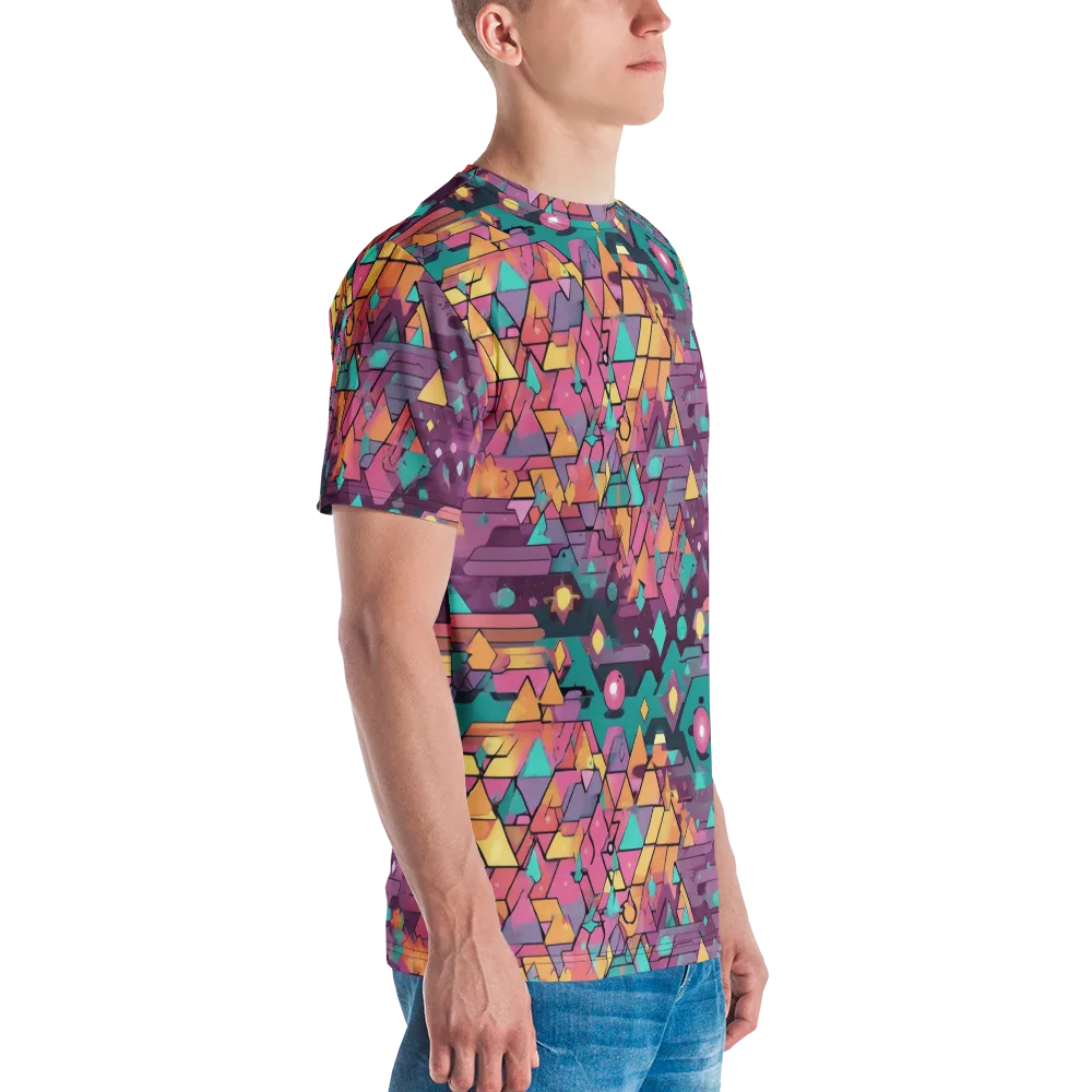 Prismatic Rumble on Men's Crew Neck T-Shirt — Right