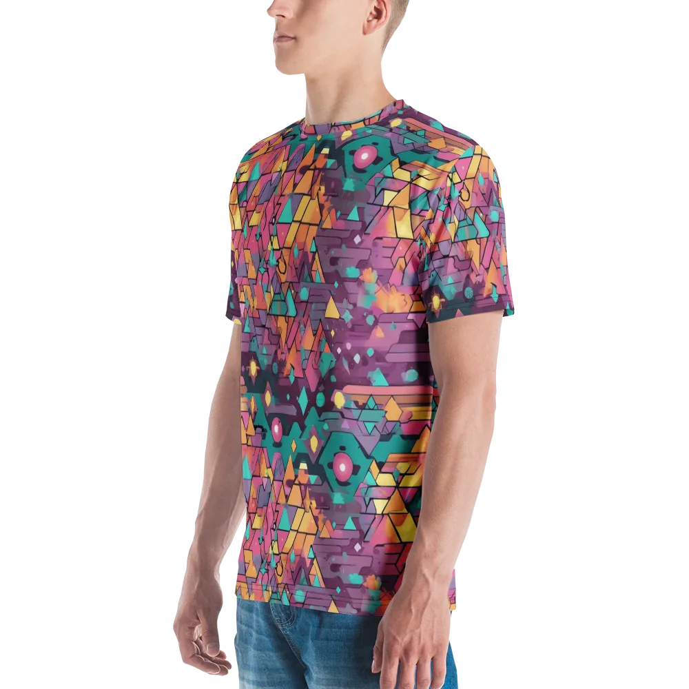 Prismatic Rumble on Men's Crew Neck T-Shirt — Left