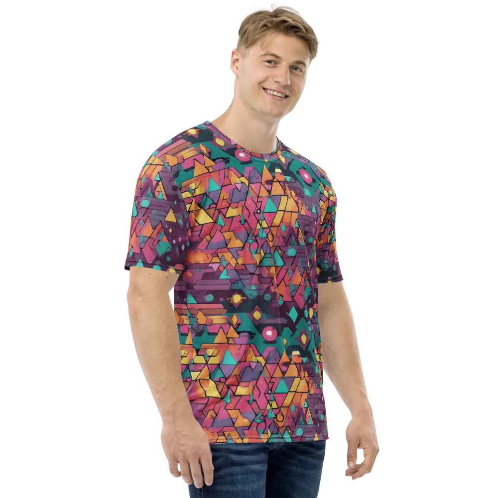 Prismatic Rumble on Men's Crew Neck T-Shirt — Right