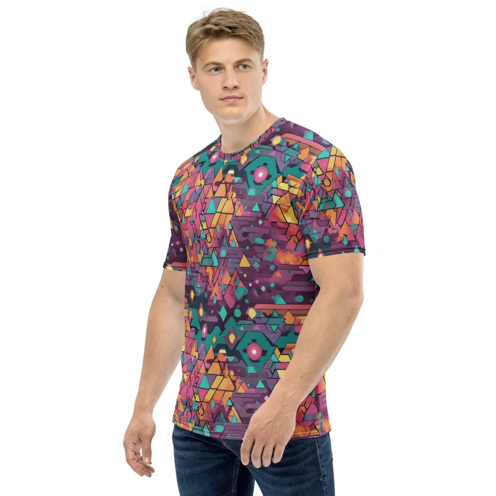 Prismatic Rumble on Men's Crew Neck T-Shirt — Left