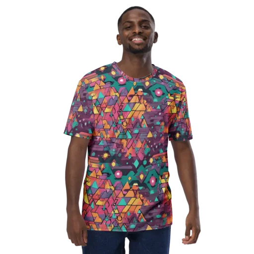 Prismatic Rumble on a Men's Crew Neck T-Shirt